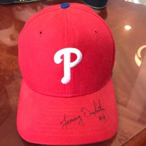 Phillies Autographed Lenny Dykstra Baseball Hat